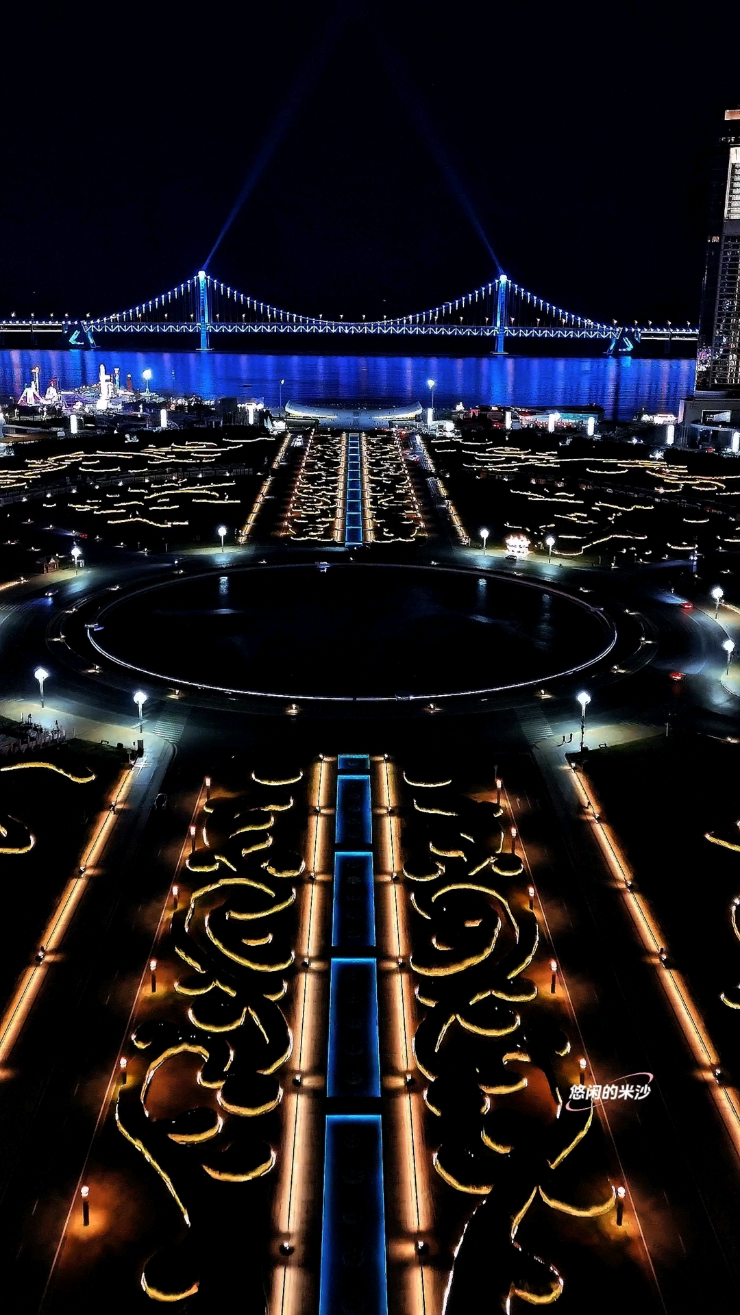 —大连星海广场的夜景#航拍日记#大连美景