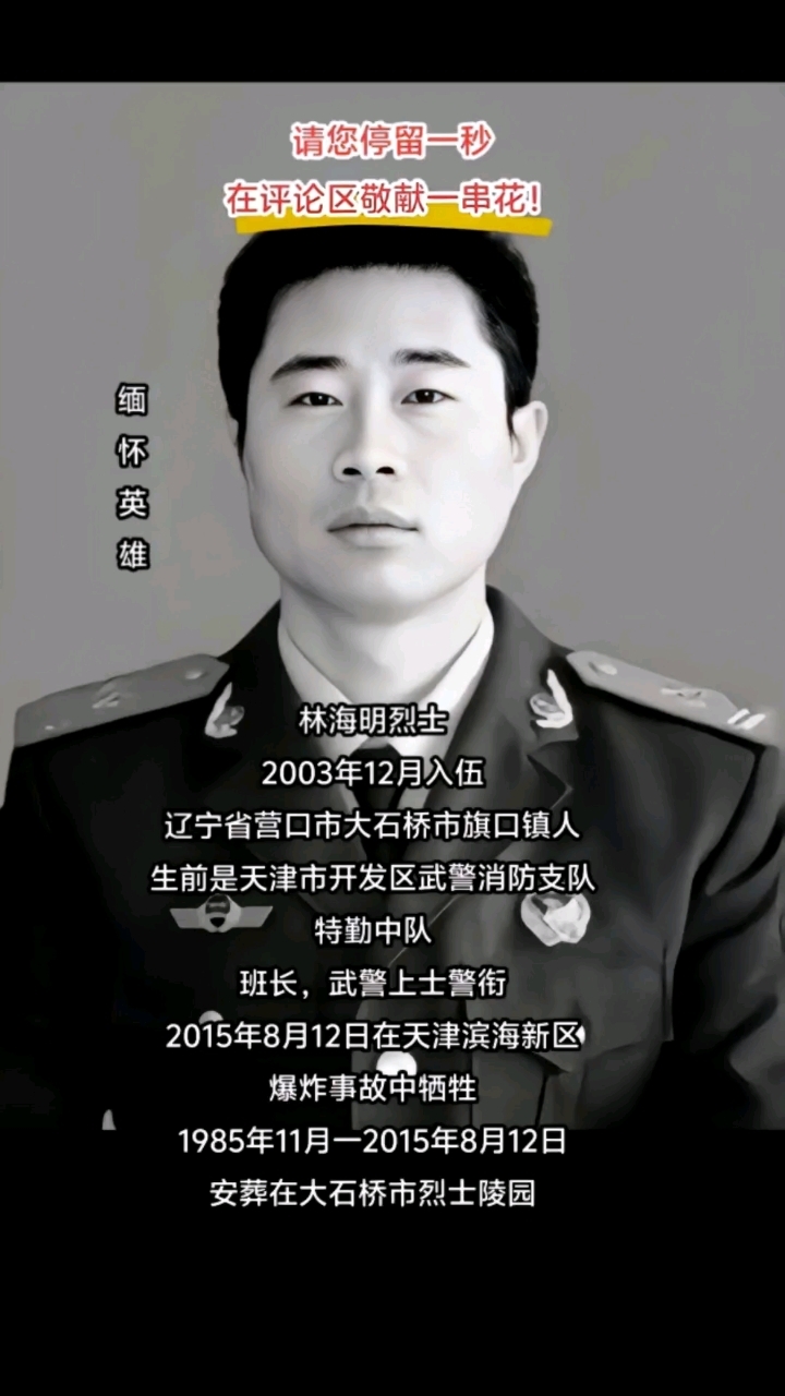 致敬救火英雄林海明烈士