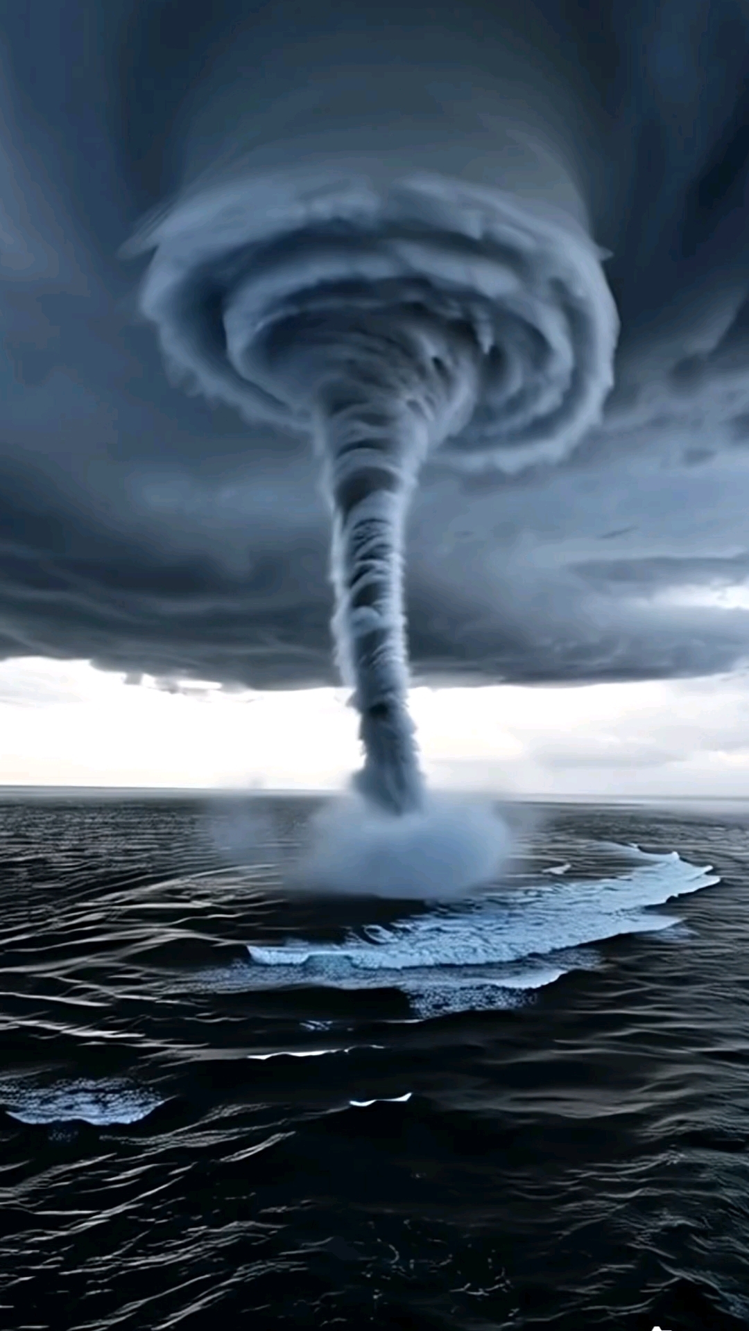壮观的海上龙卷风卷起千米高螺旋水柱,有的叫龙取水,也叫龙吸水