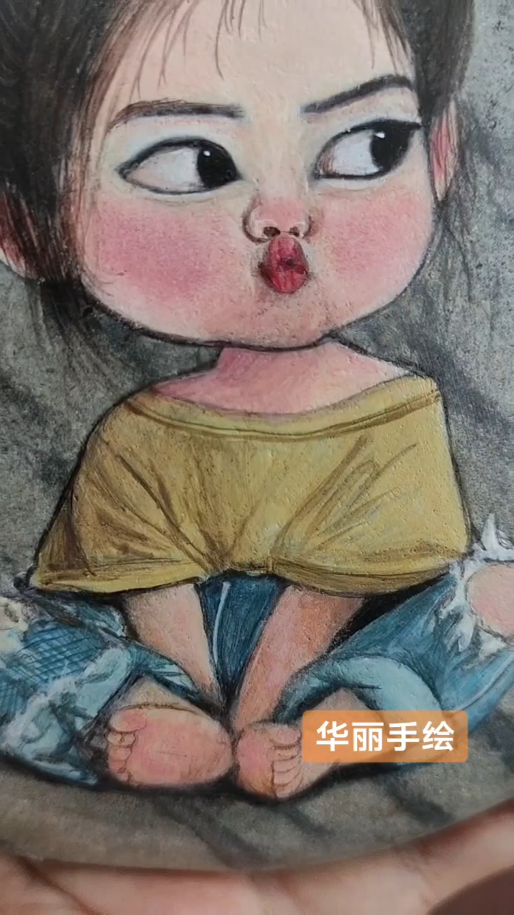 石头画爆款嘟嘟嘴表情包