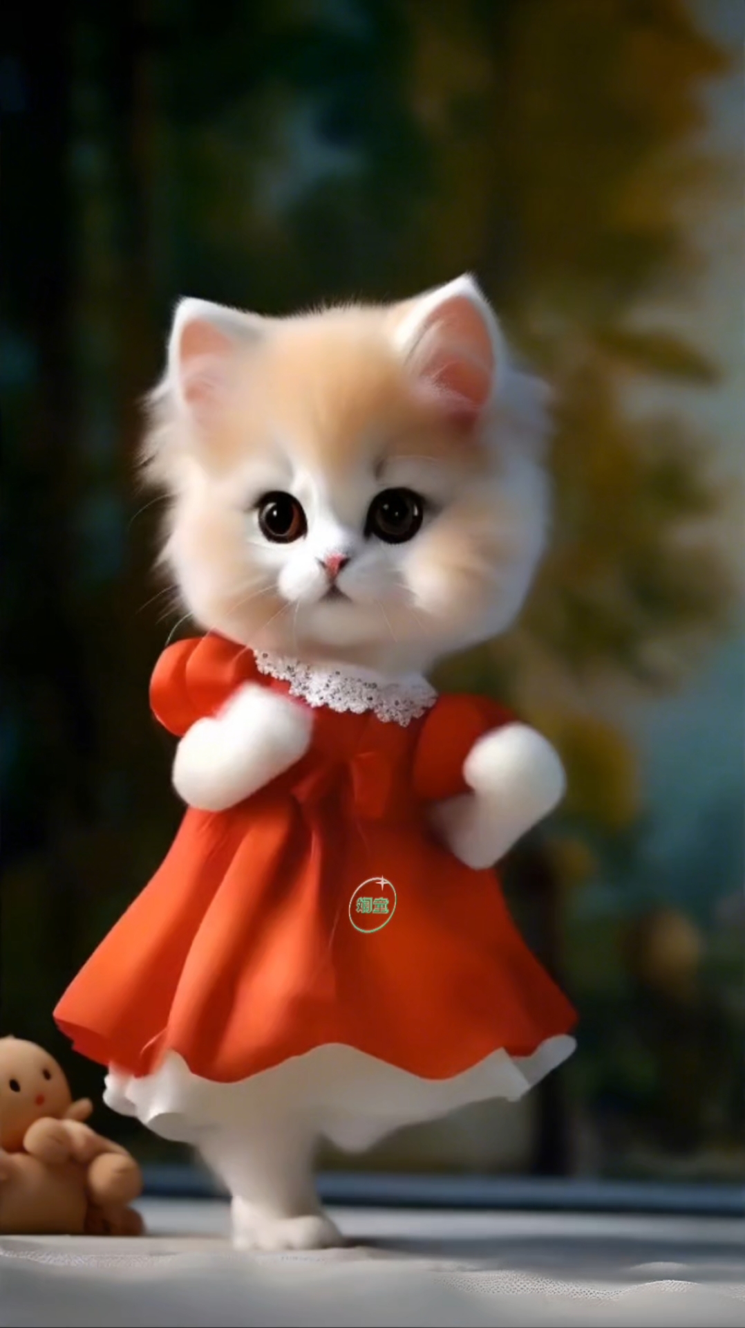 穿上裙子的猫咪开心跳起嘿嘿小土豆舞蹈