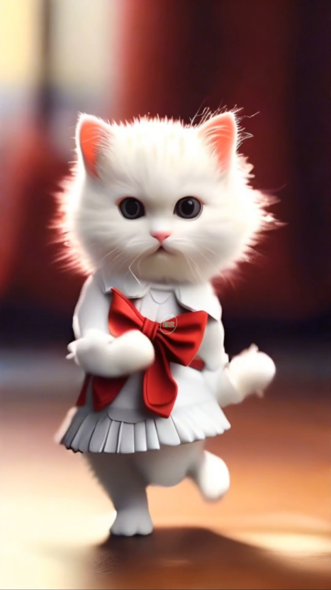 可爱的猫咪小姐姐在跳嘿嘿小土豆舞蹈