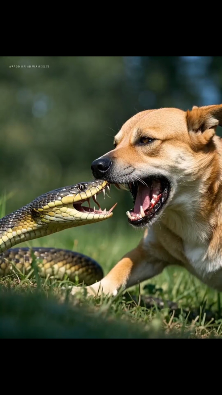 狗与蛇互相对峙,蛇甘拜下风