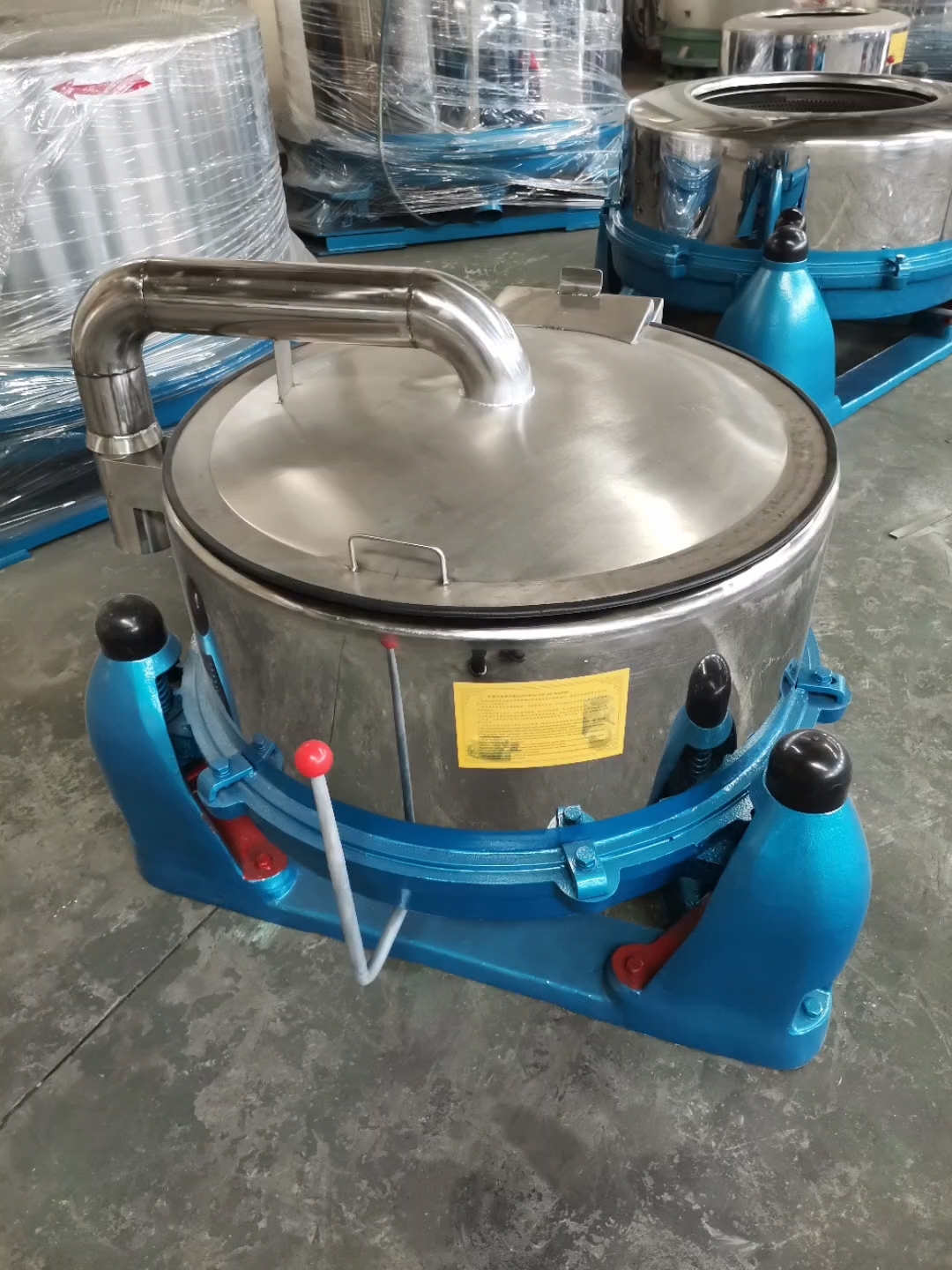 电镀工业脱水机配烘箱加热型五金脱油机吊篮甩干机设备平板离心机