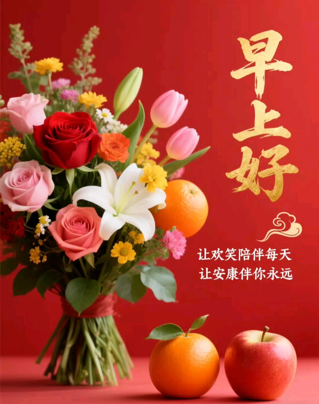 早上好!让欢笑陪伴每天,让安康伴你永远,愿你健康快乐幸福吉祥