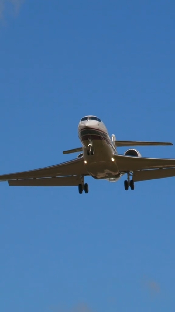 湾流g650er私人飞机空中降落!