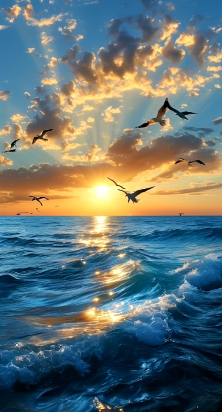 海洋风景如画,海浪的声音治愈心情