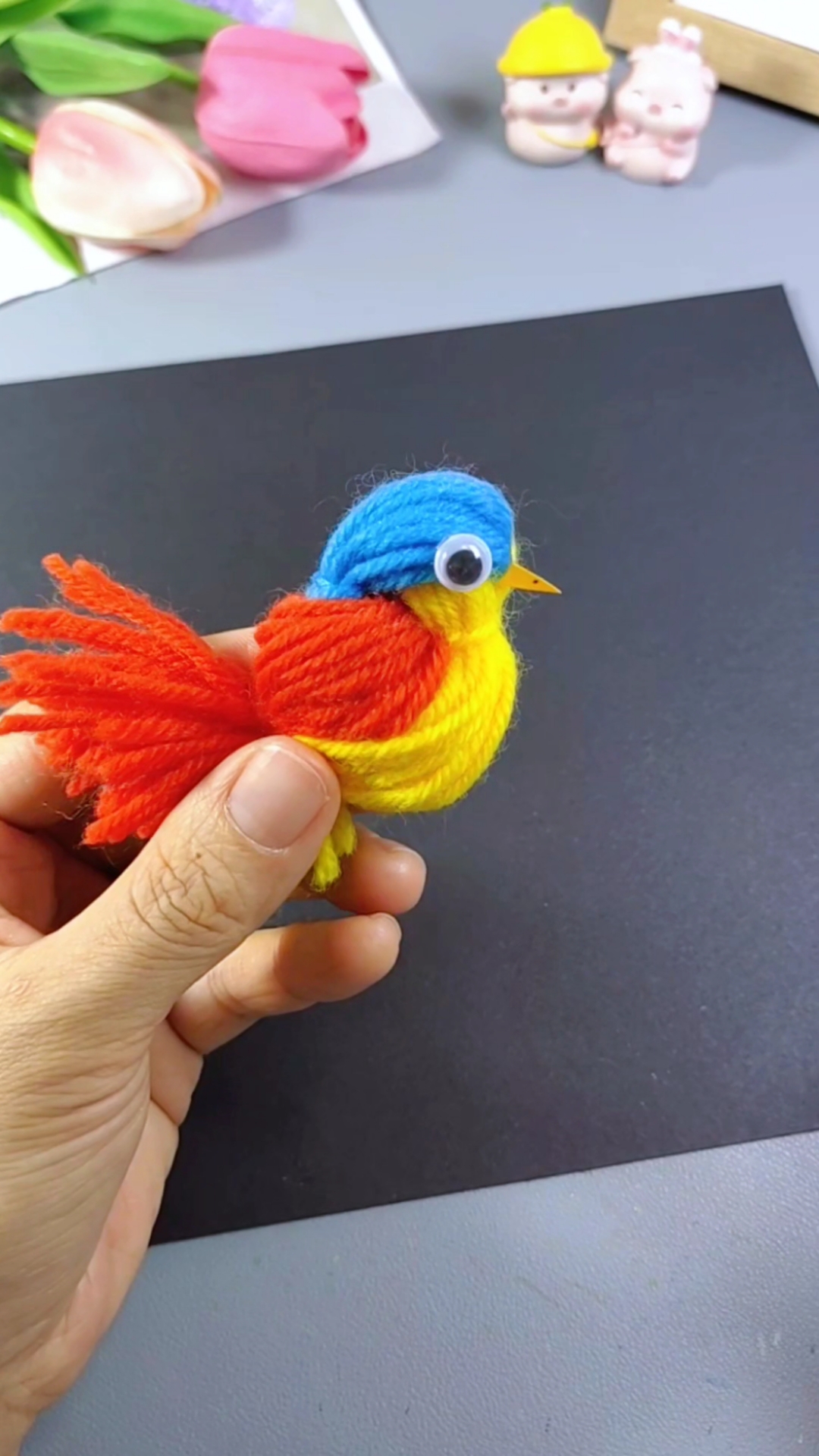 毛线做可爱小鸟