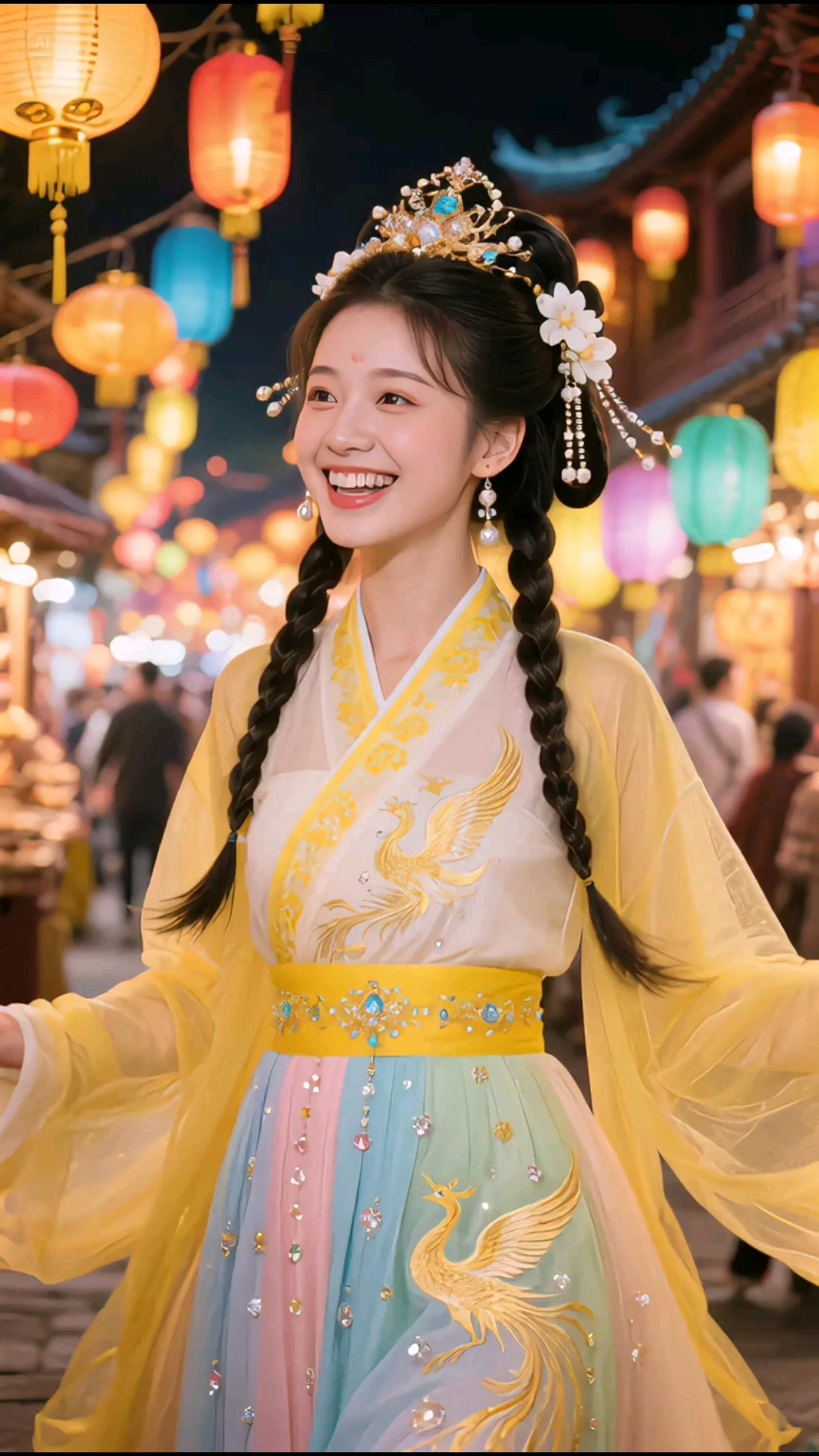 小姐姐穿上汉服开心极了!