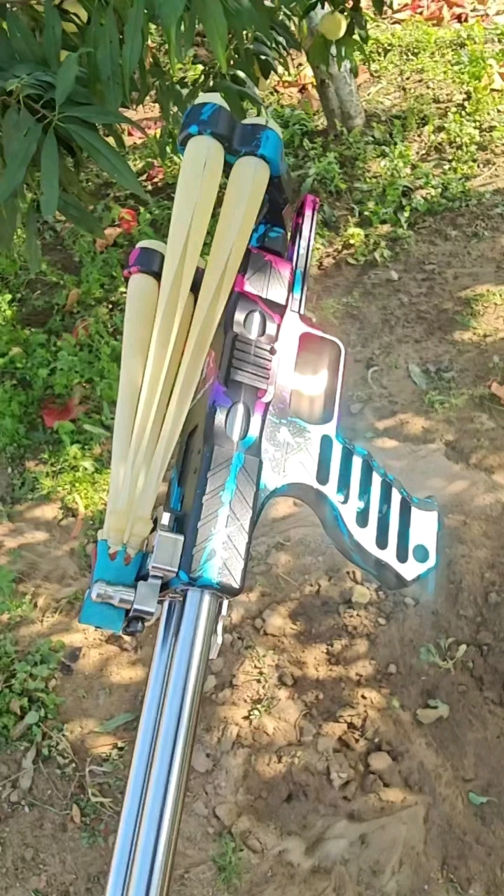 户外玩具长杆伸缩杆弹弓