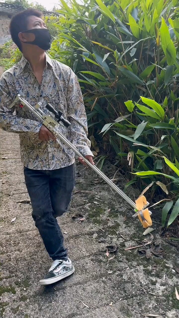 户外玩具长杆伸缩杆弹弓