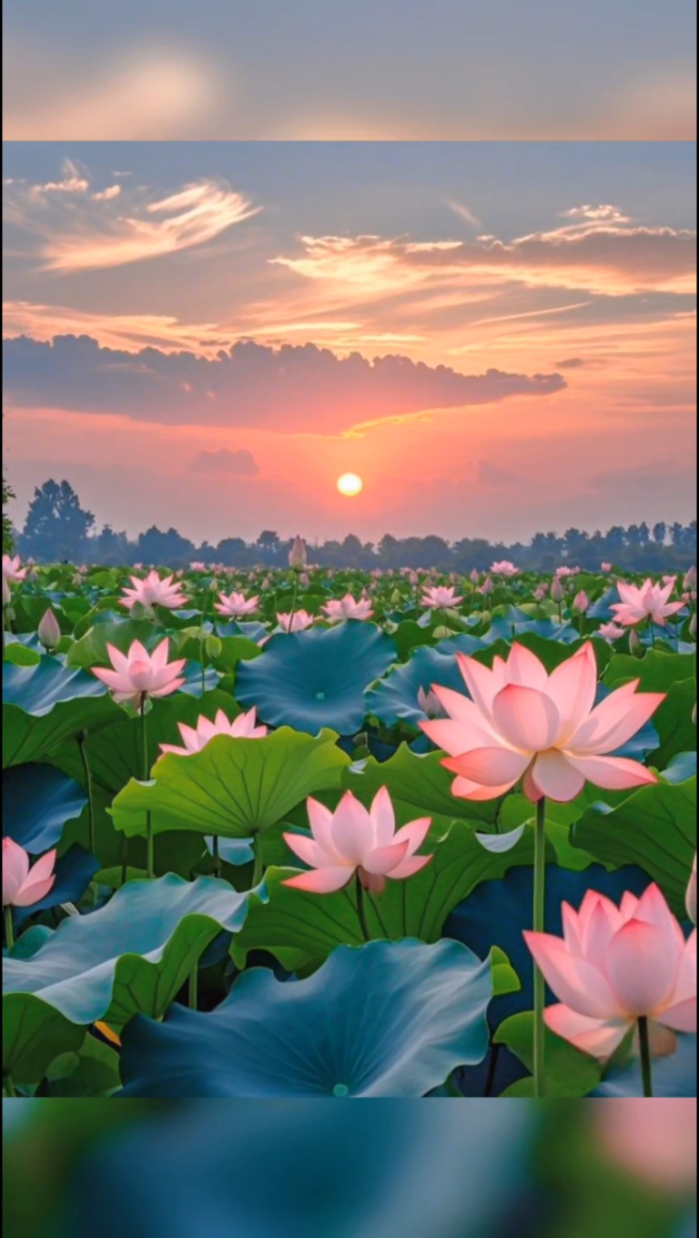 夕阳无限好,荷塘夜色美. #好运莲莲荷花分享给你