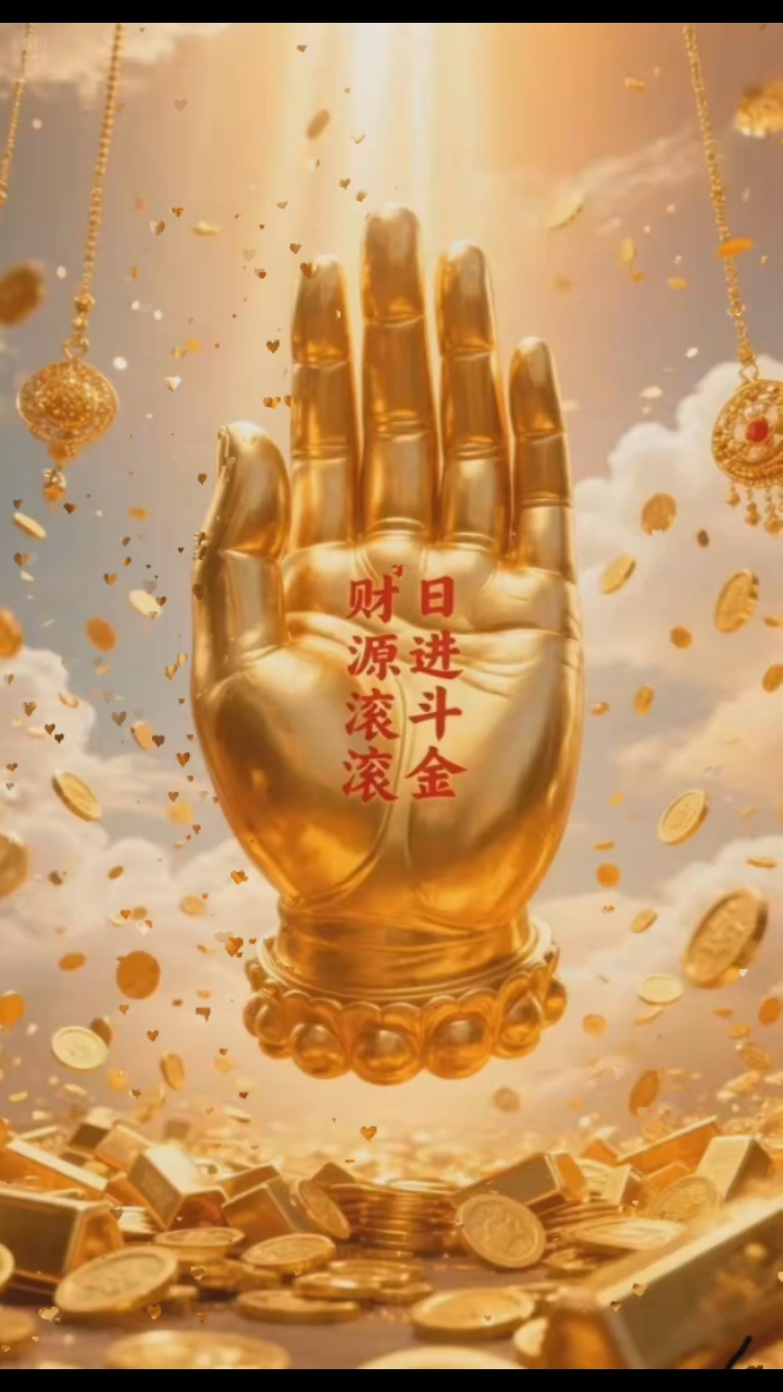 财富就在你掌心里,从今天开始你必定发财,大财小财天天进