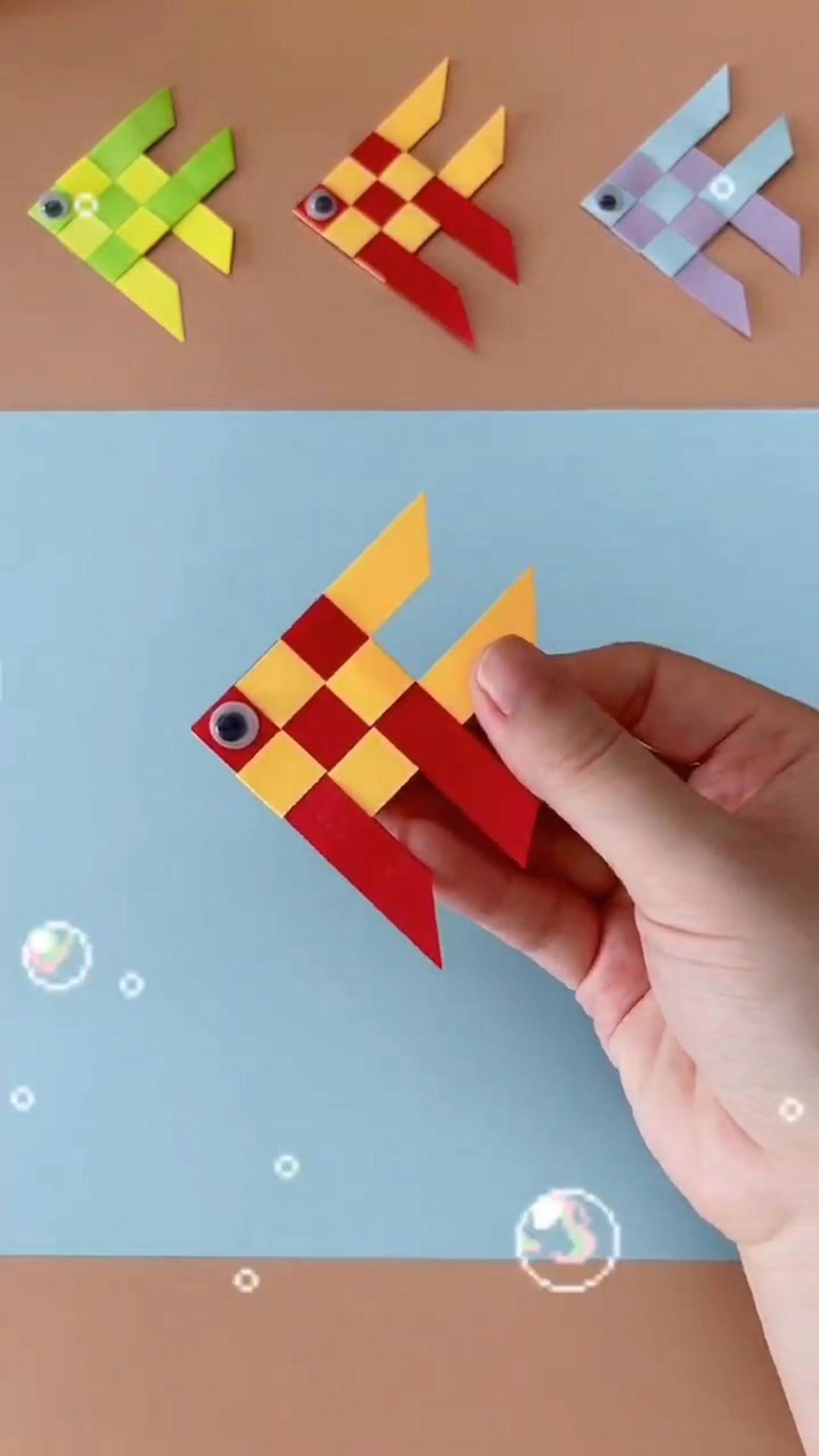 只需要折一折剪一剪就能做出来好看的小鱼