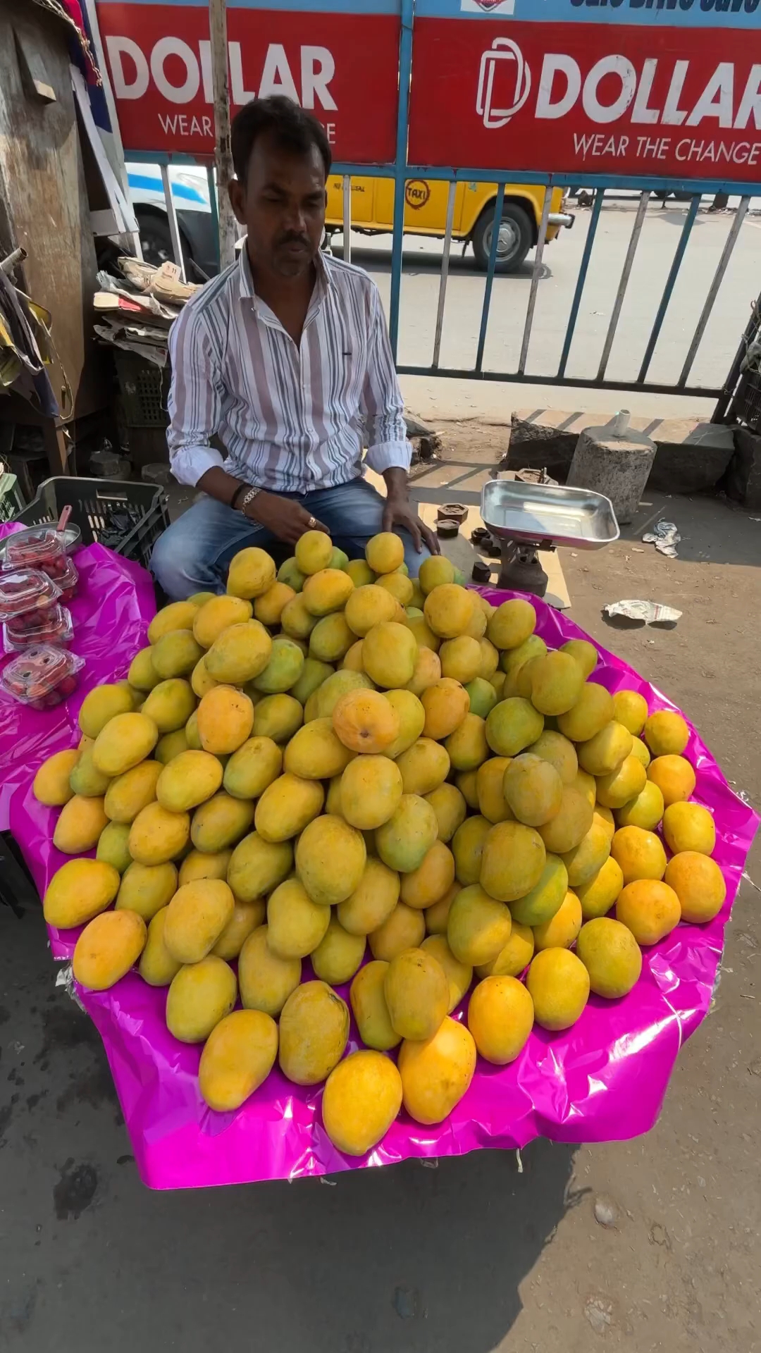 印度街头芒果切