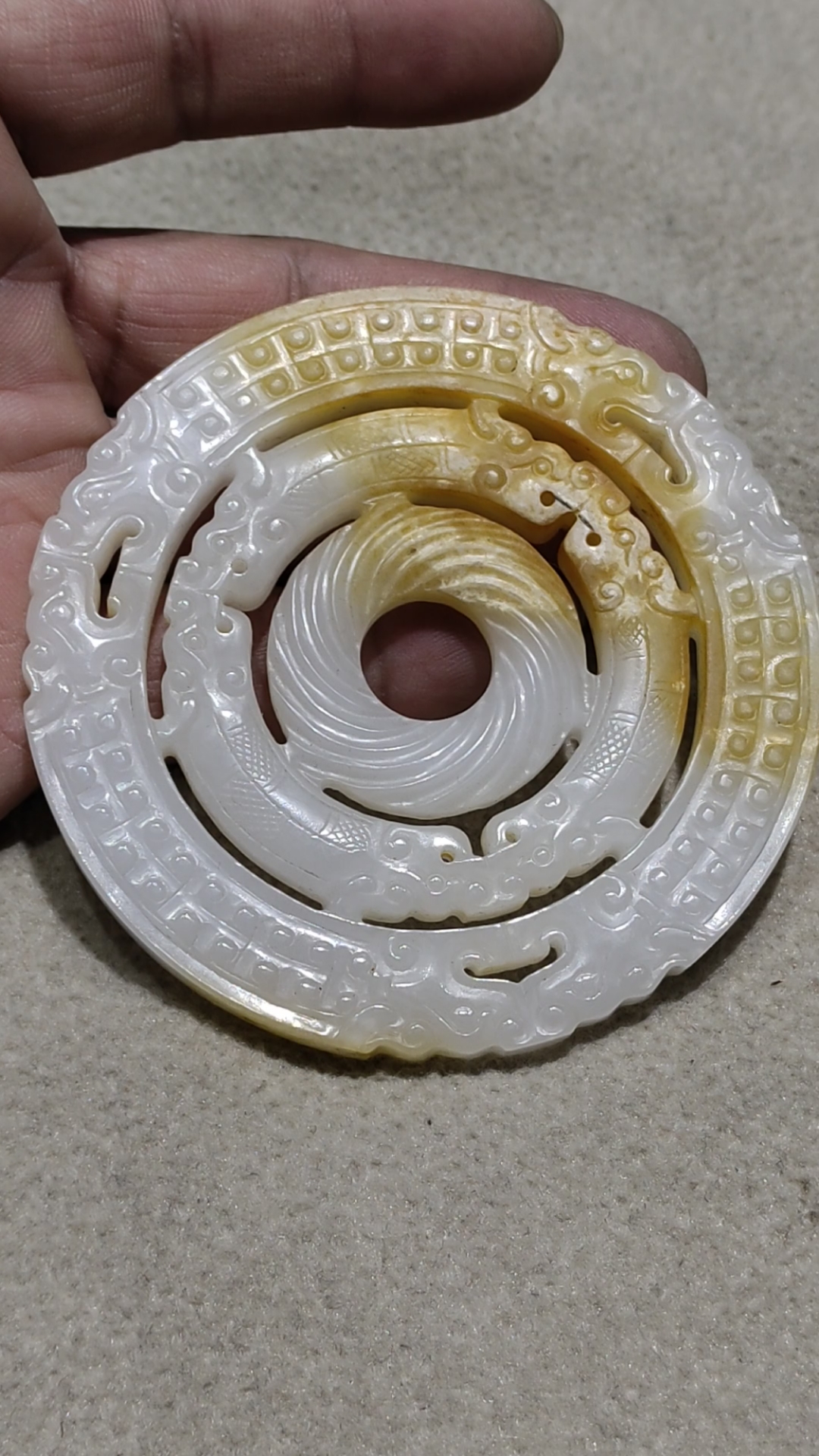 高古玉器战汉和田白玉玉壁