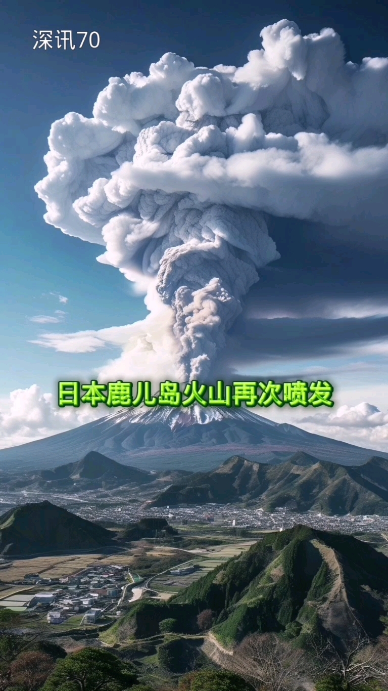 日本鹿儿岛火山喷发