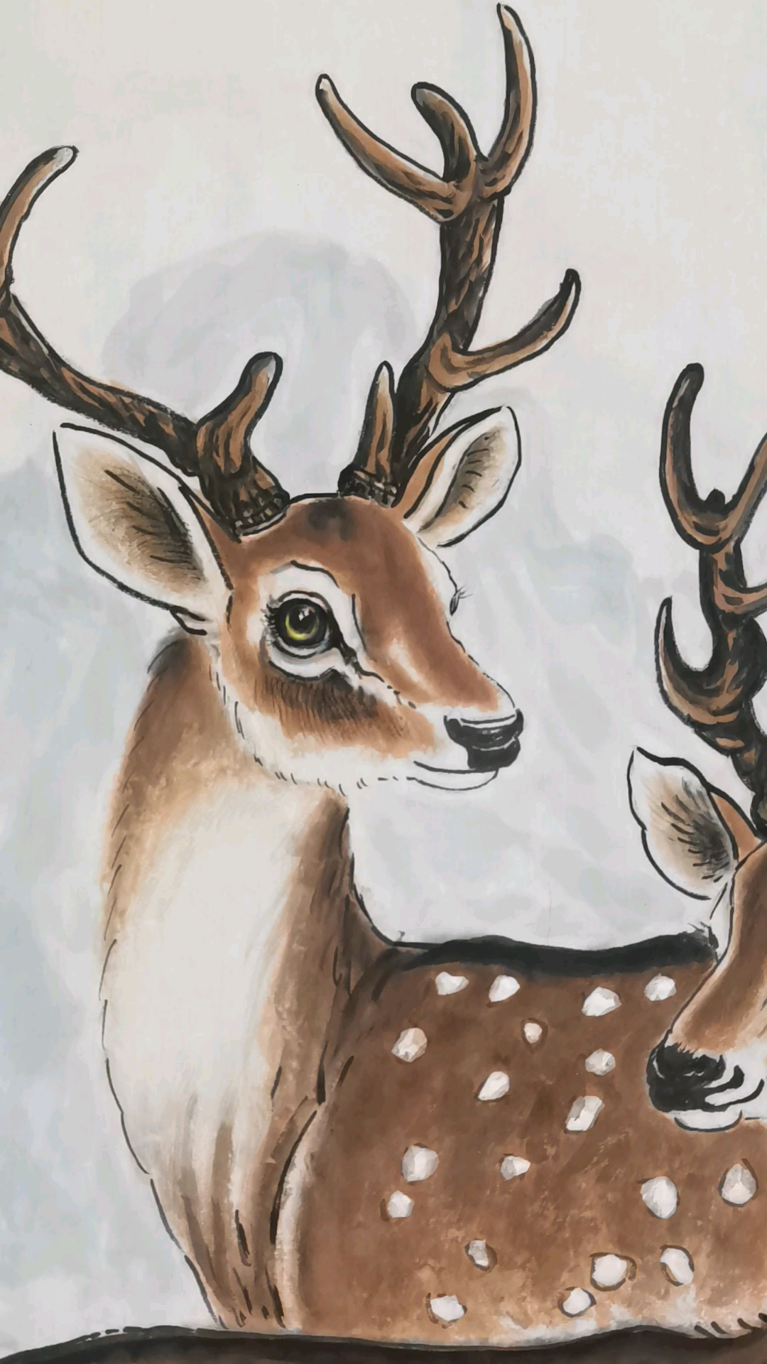 一代宗师齐白石先生门下弟子武天庆梅花鹿艺术欣赏