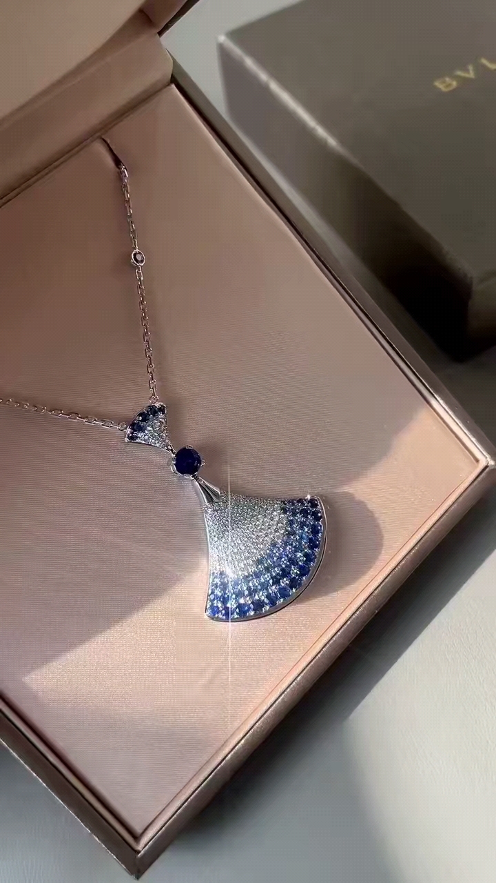 超大号宝格丽上下裙蓝宝石满钻项链,绝啦