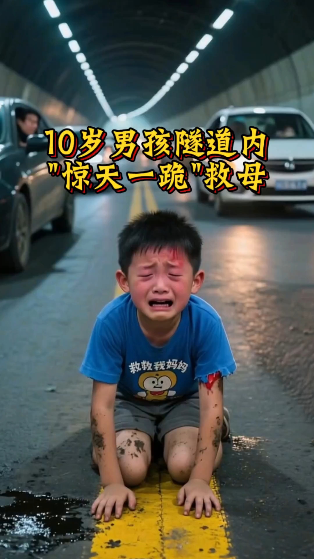 10小男孩为救母"惊天一跪"