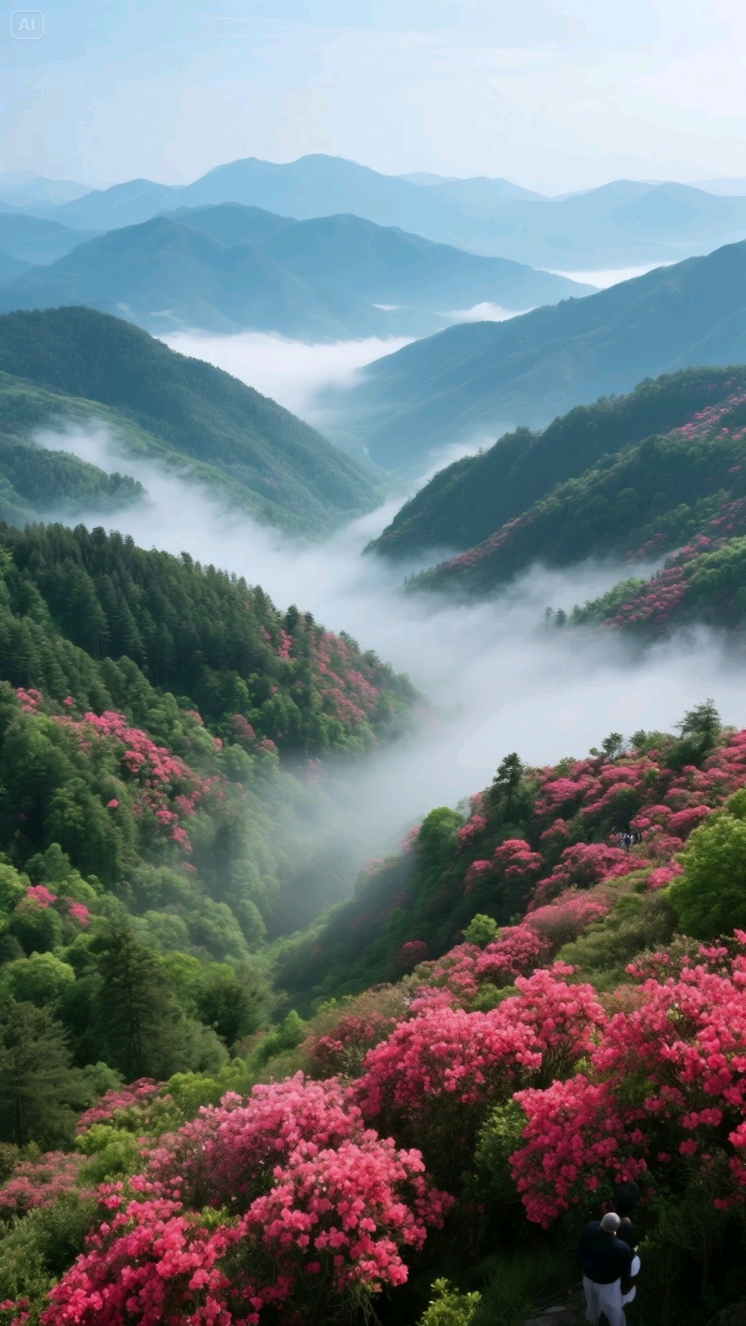 湖北咸宁市大幕山,山峦起伏,沟谷纵横