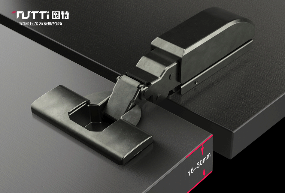 图特厚门一字底座系列缓冲铰链,同时打造木门款(适用门厚15-30mm)与