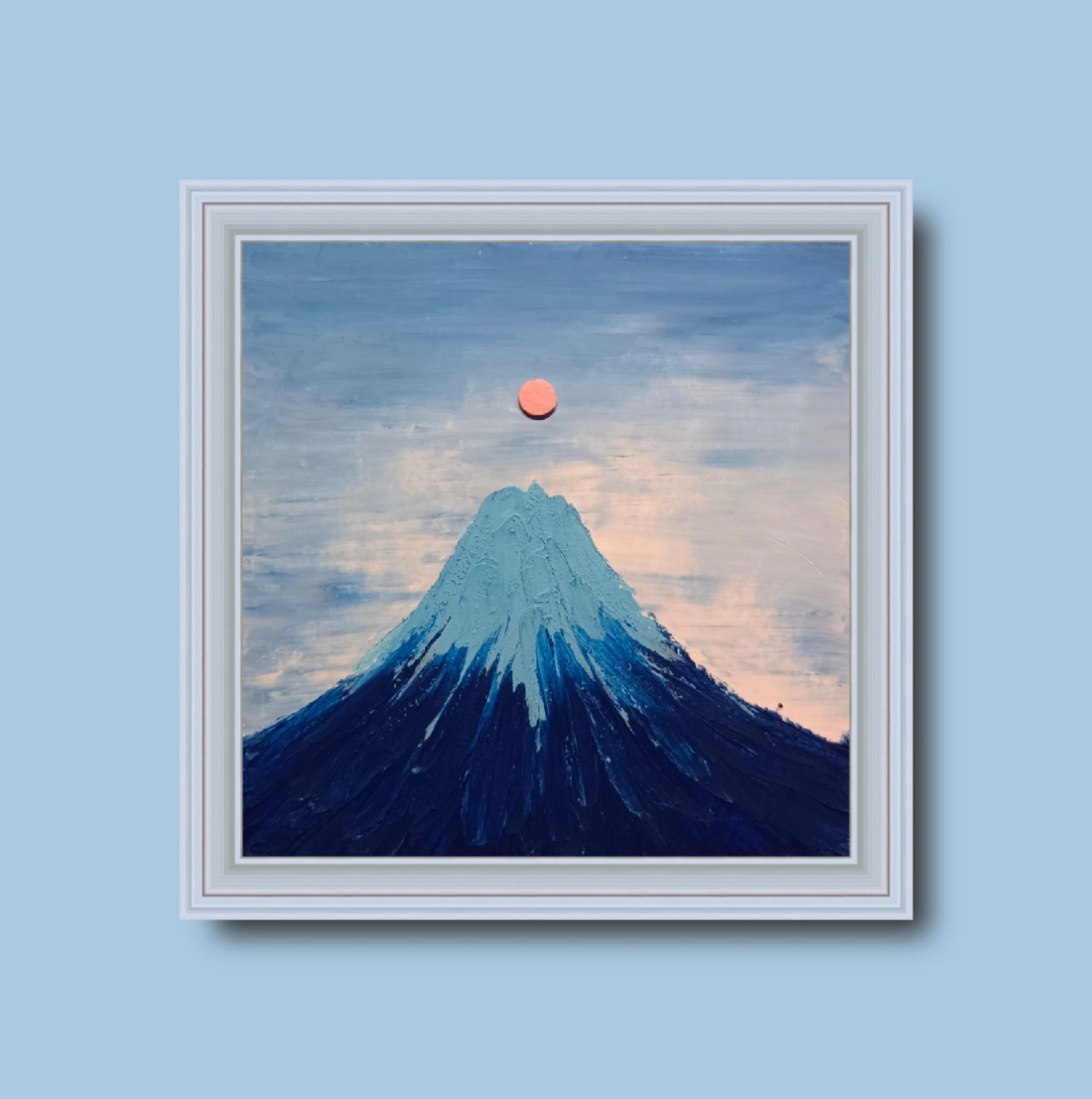 油画棒入门画 这个蓝色颜色好好看呀,循序渐进的变色,下次可以试试