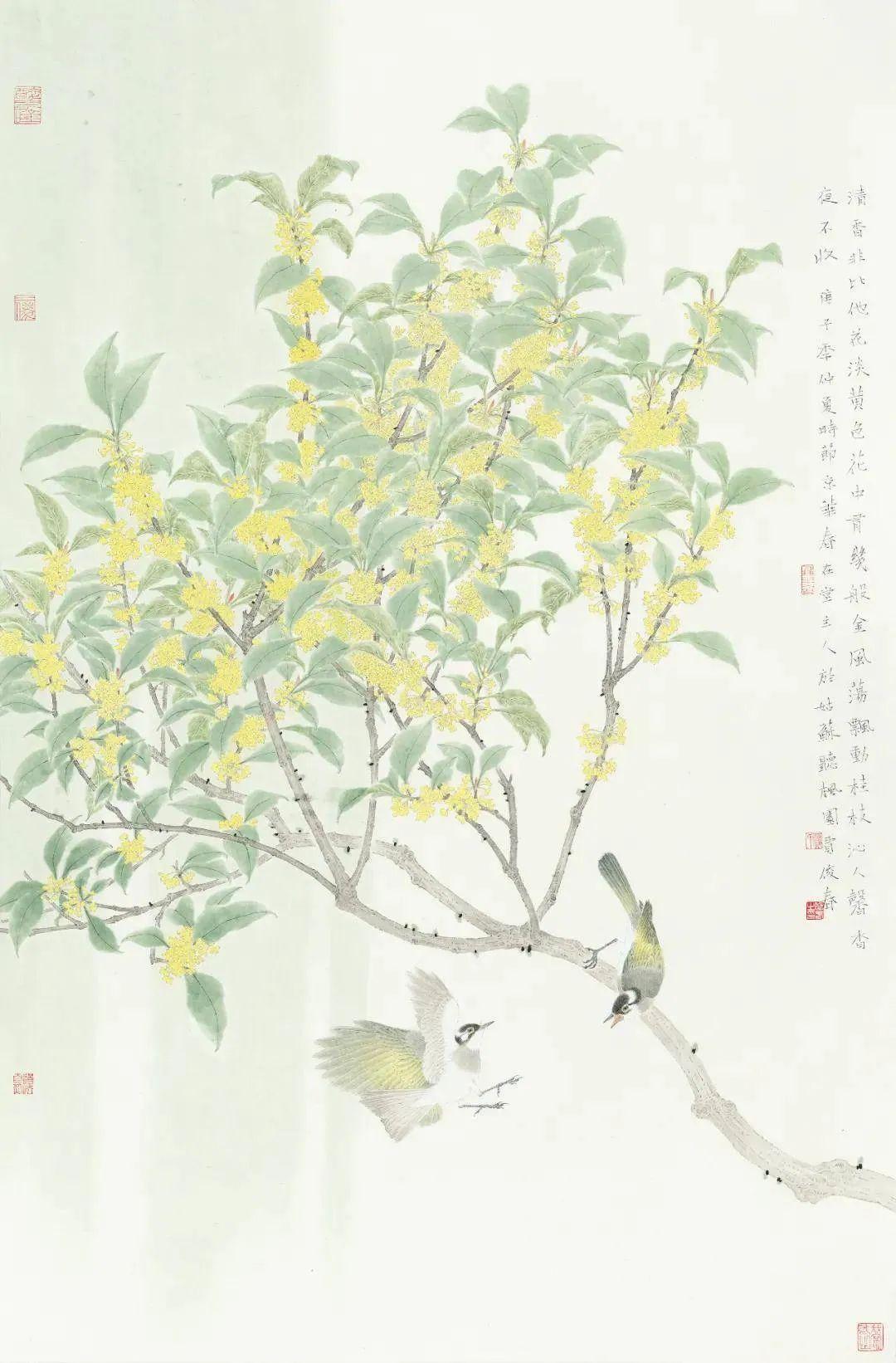 「津门网」清新淡雅天然饰——贾俊春花鸟画