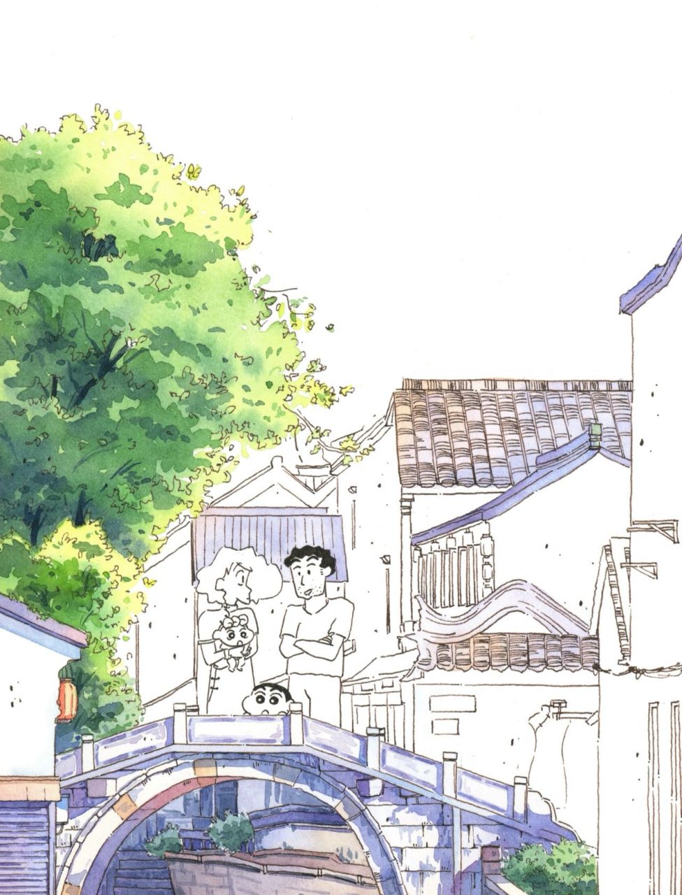 钢笔淡彩平江路 苏州是去过的城市里很喜欢的一个,是个温温柔柔的地方