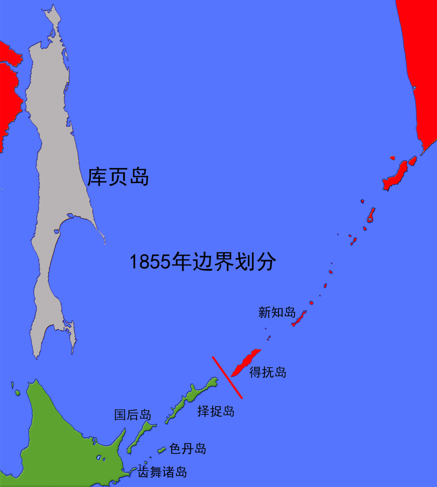 日本北方四岛地图图片