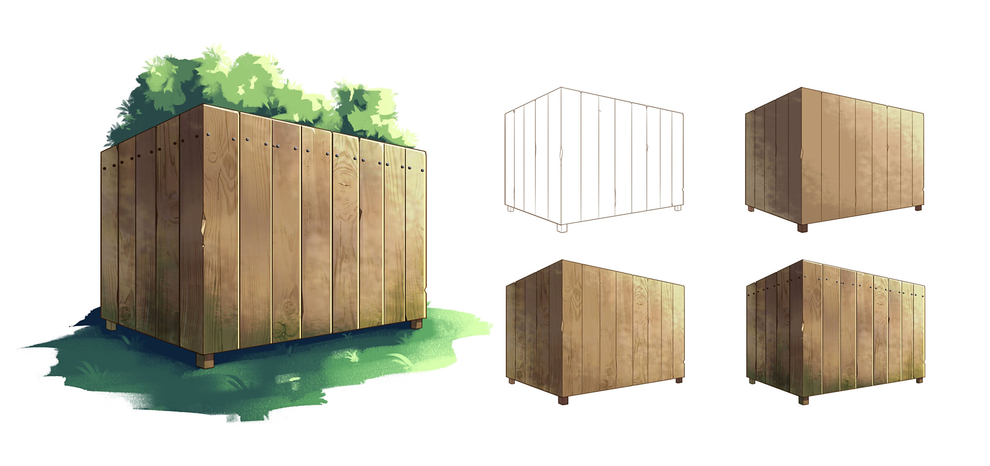 动漫场景"木板材质"绘画技巧详解