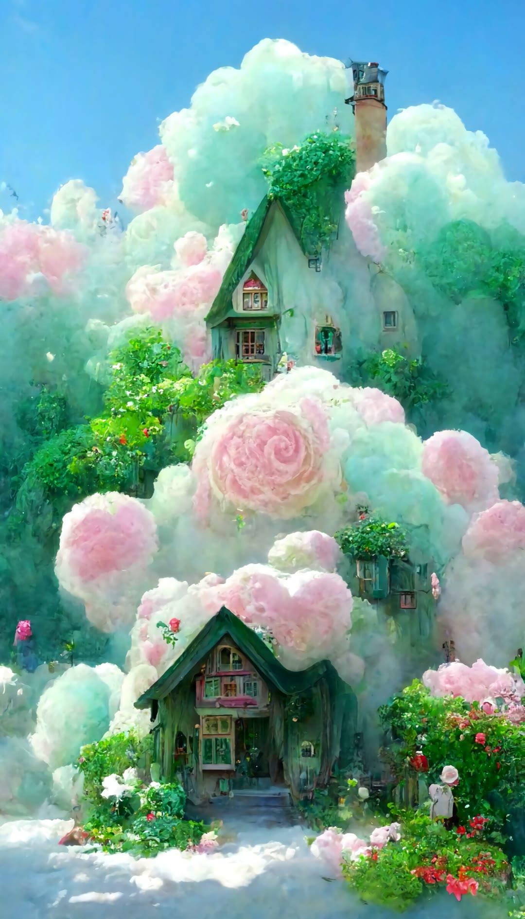 绿野仙踪小屋壁纸,一个梦幻居所,仿佛被大自然所拥抱着