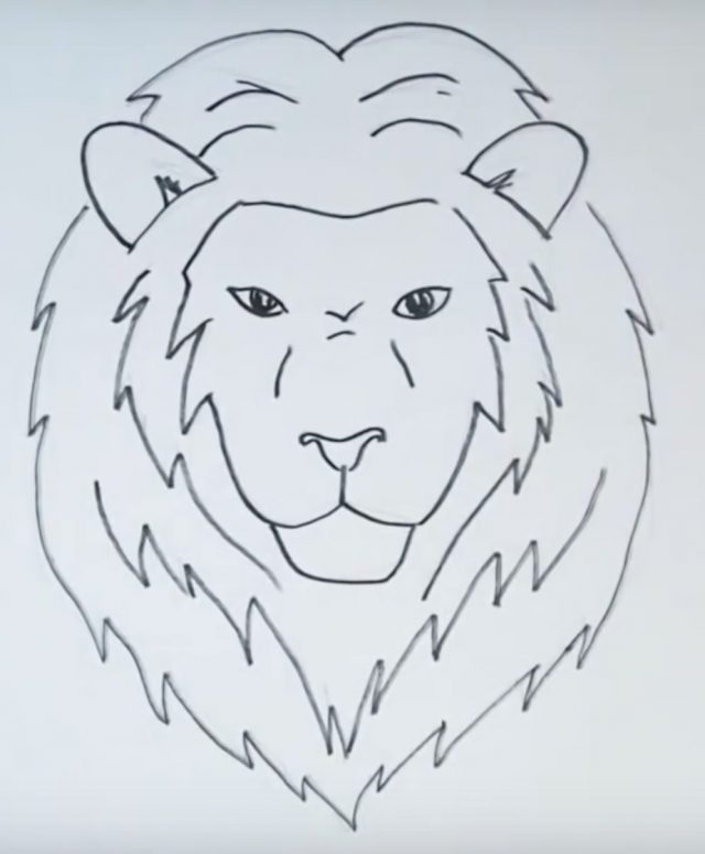 大狮子简笔画凶猛霸气图片