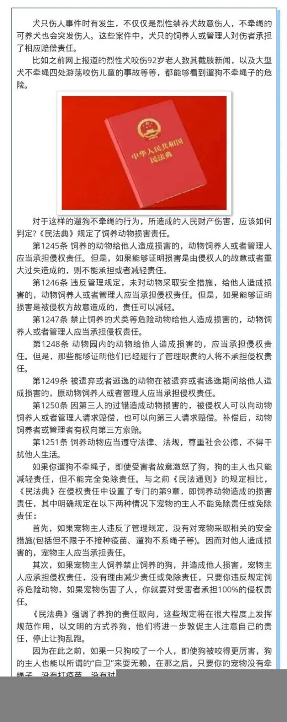 《民法典》解读:饲养动物损害责任