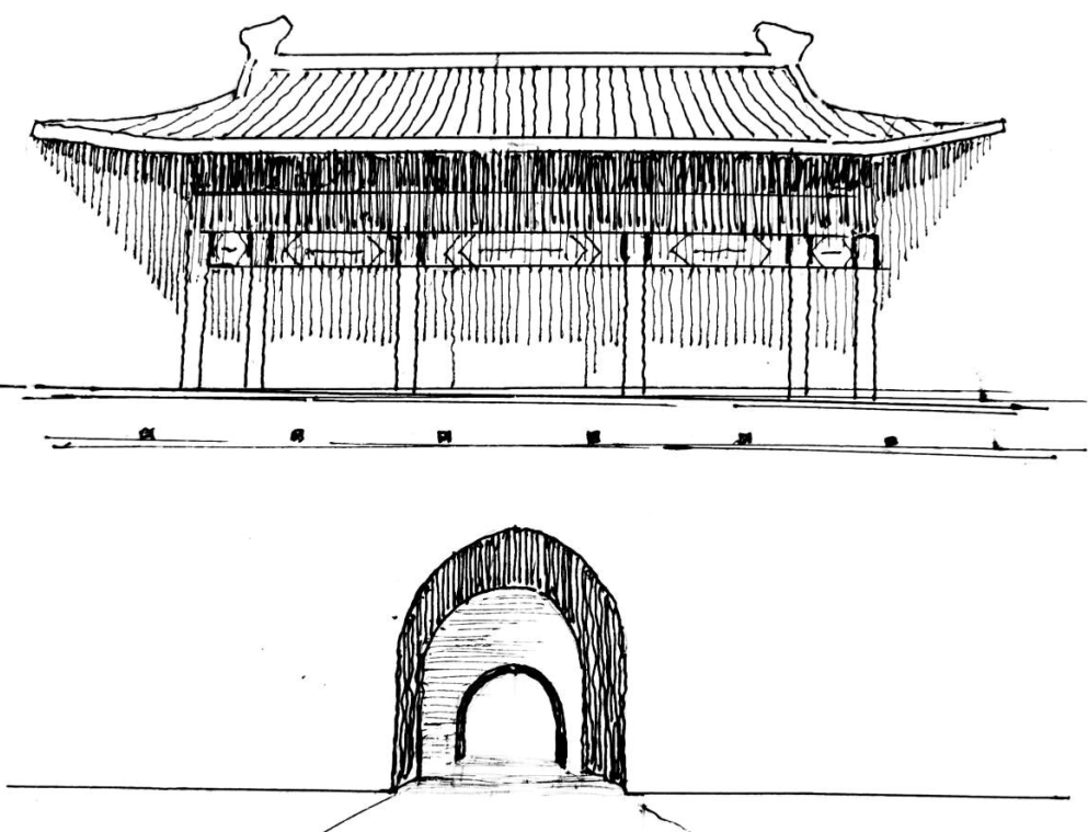中国古代城楼简笔画图片