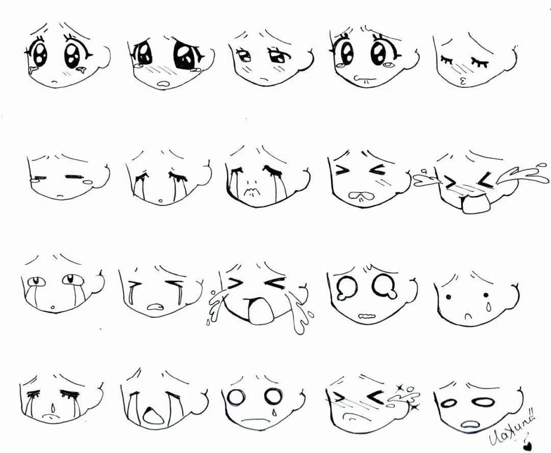 绘画素材q版角色不会画表情这100q版表情参考承包你的上半年