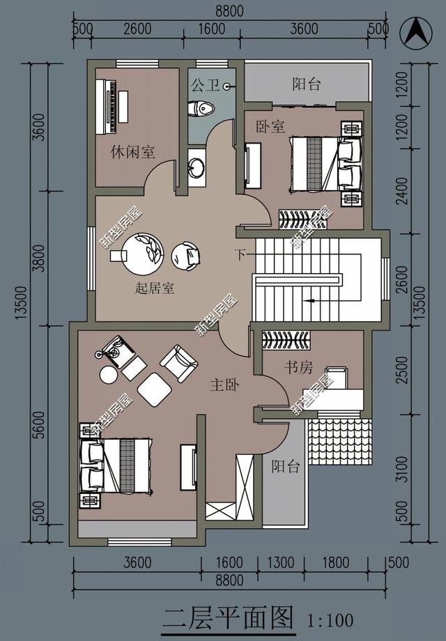 农村自建房,开间8米进深13米,如何设计比较合理?