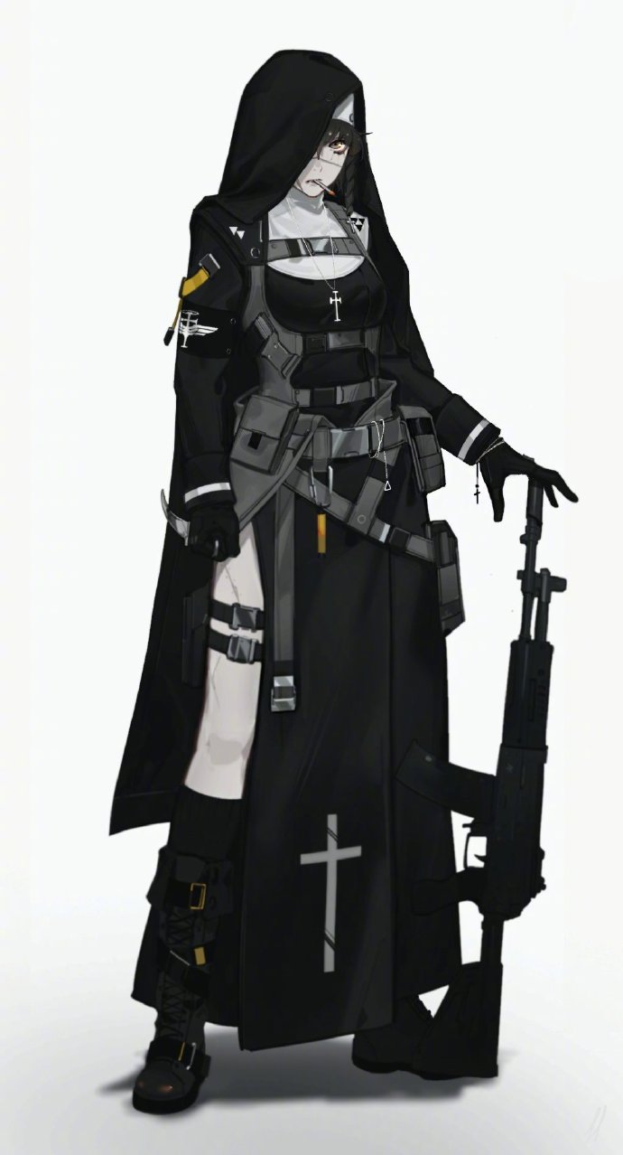 画师大佬笔下全副武装的修女和女仆,物理超度什么的也太帅了吧