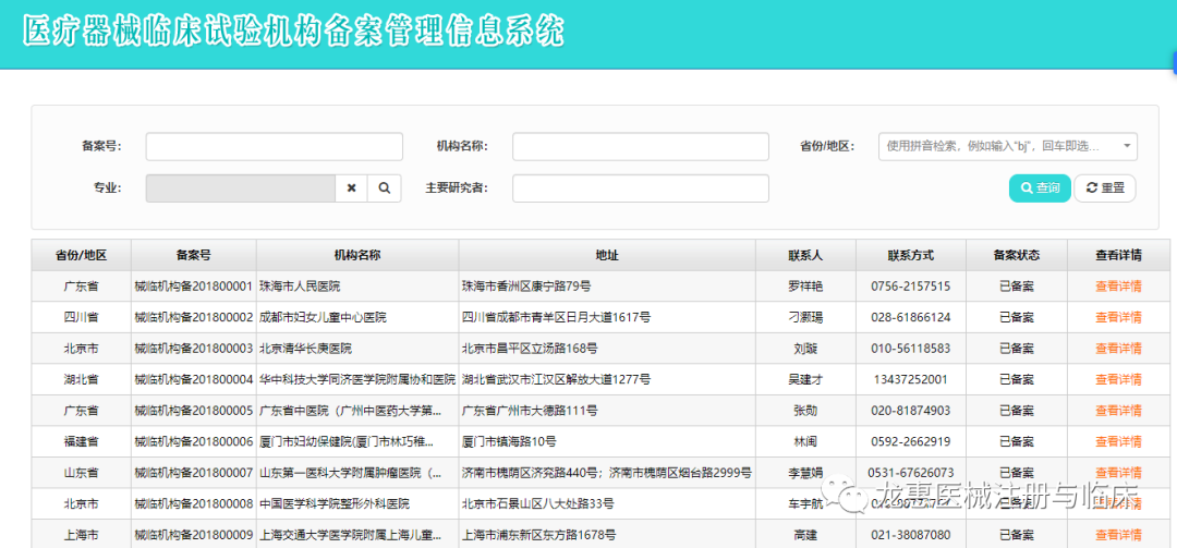 醫療器械臨床試驗機構備案系統公示入口調整(含步驟)