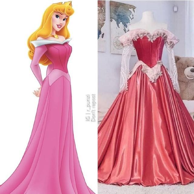 现实中的迪士尼公主礼服,乐佩公主甜美梦幻,花木兰古风很特别