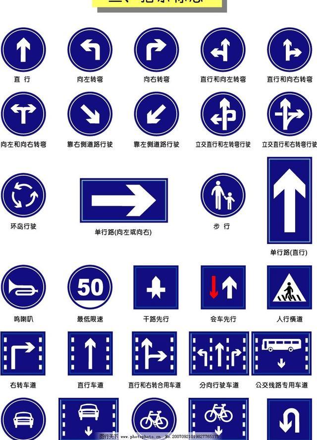交通道路标牌解释图片