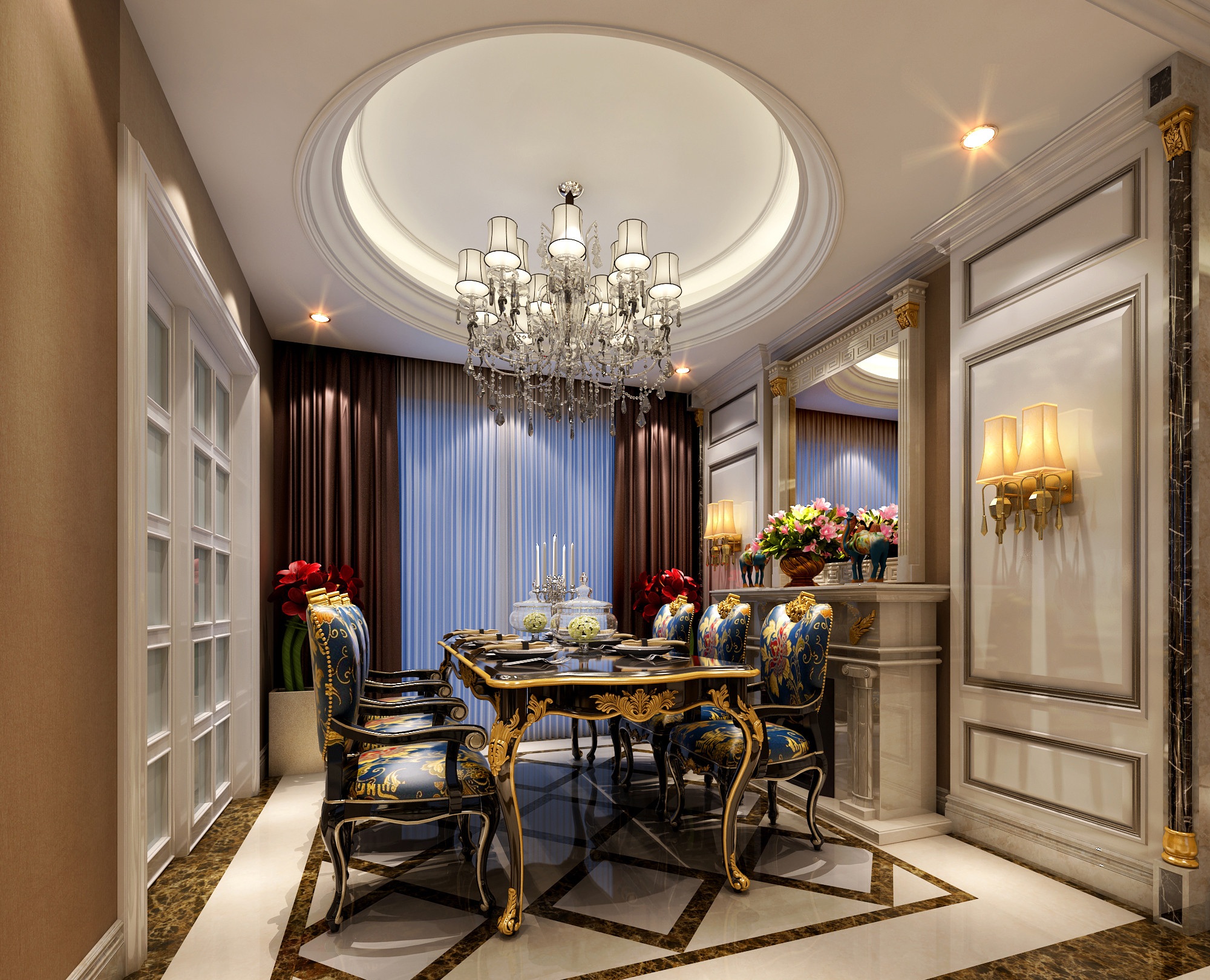 阳光城·联利·悦澜府130平米欧式风格平层装修效果图