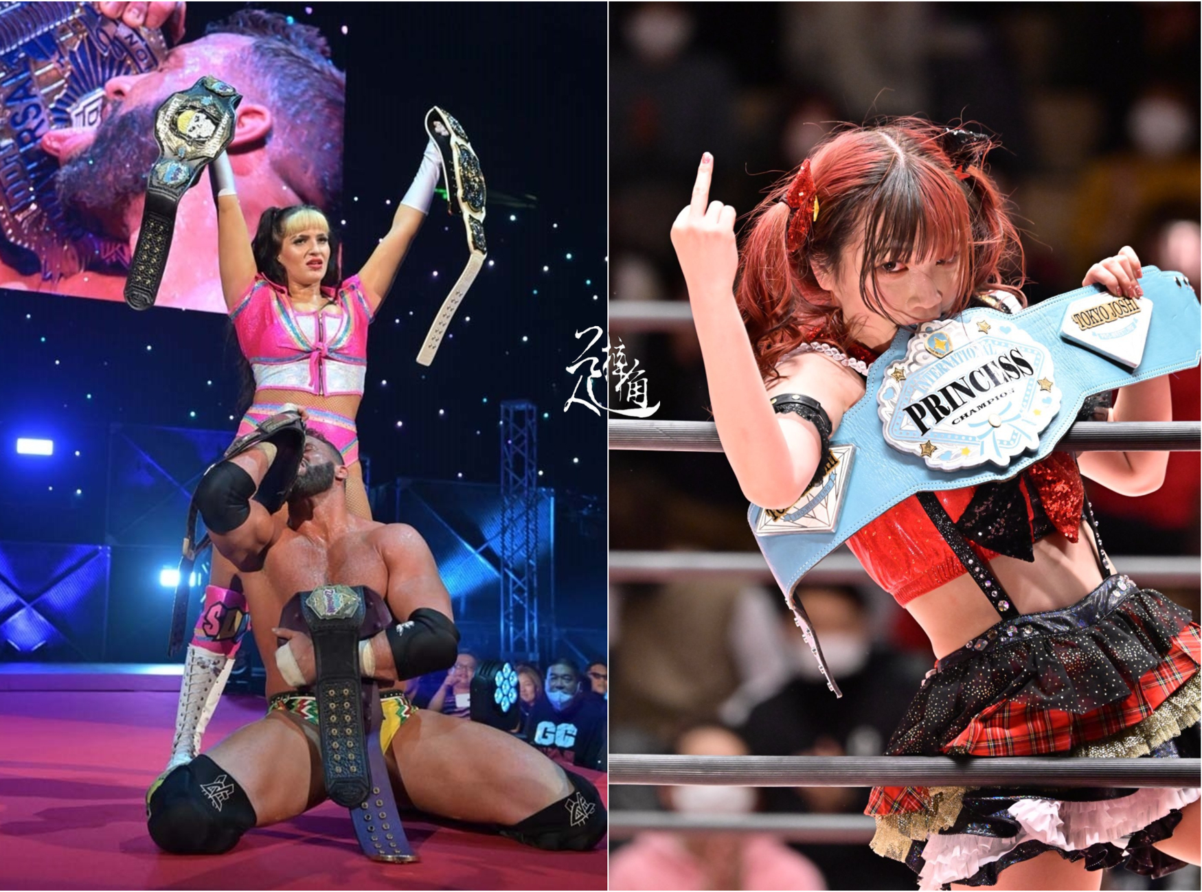 "长岛冰茶"携wwe女双腰带现身独立界,这是在嘲讽老东家?