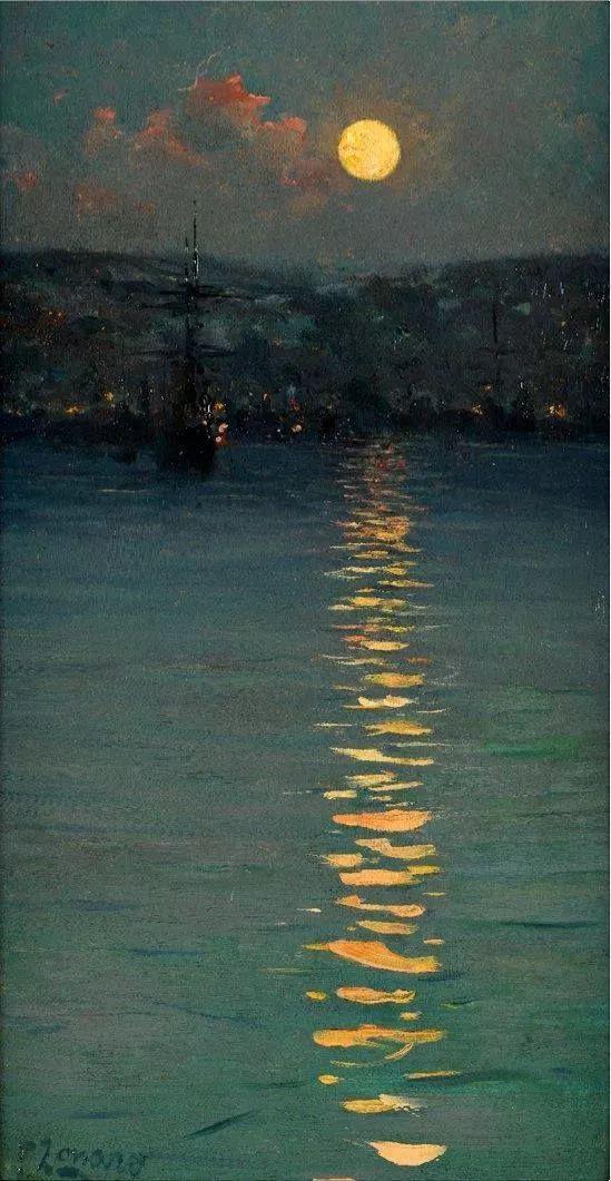 月光如水,这是我见过最美的月亮油画︱艺术名画