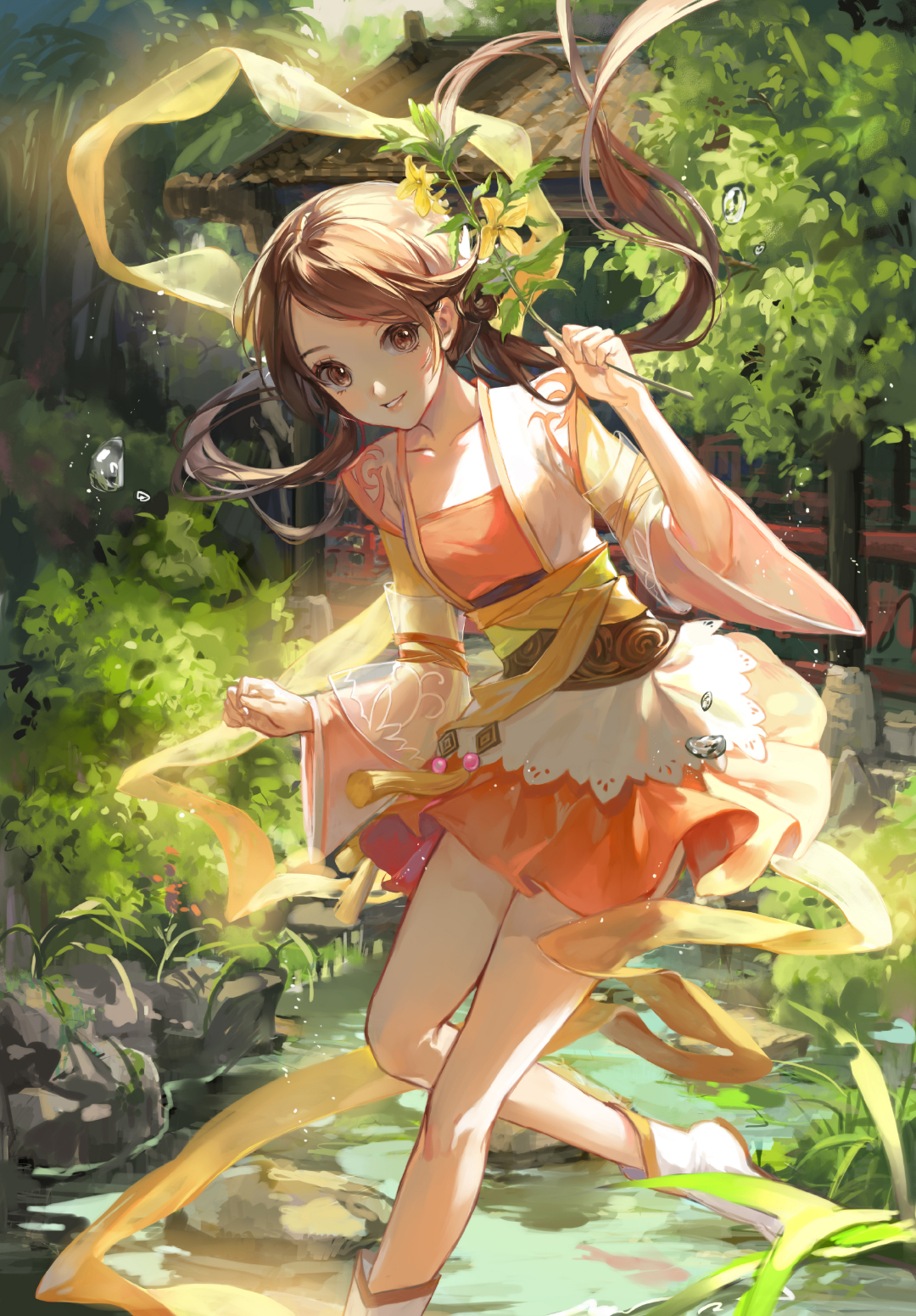 日韩系厚涂风格的美少女插画画面又丰富还不花哨