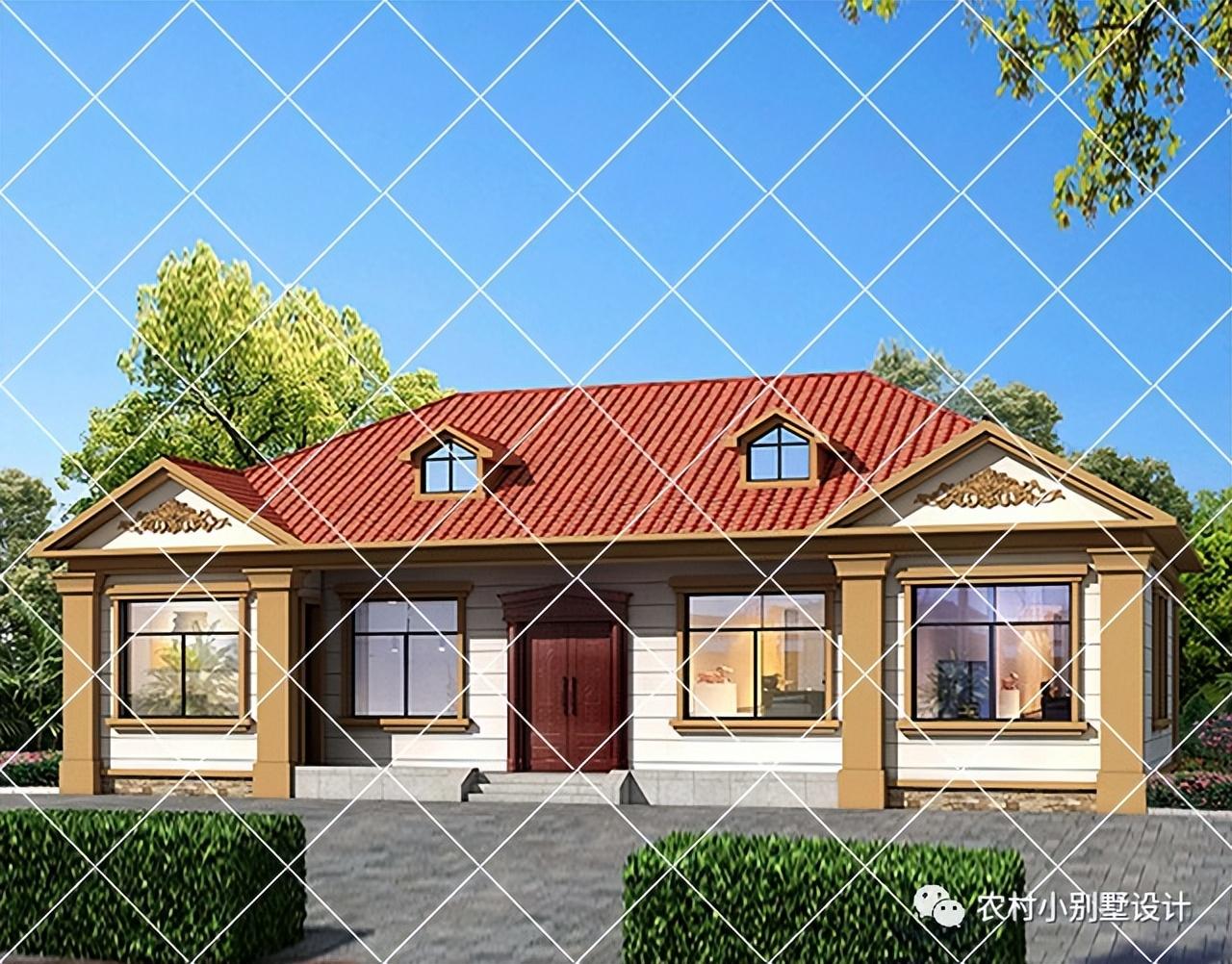 28款一层欧式别墅,造型优美简约,农村养老房的最佳选择!