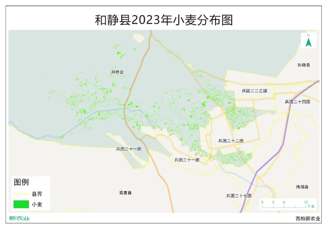 數字農情|焉耆盆地最新小麥種植分佈數據