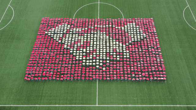 |太燃!武汉大学生整齐划一,致敬抗疫英雄