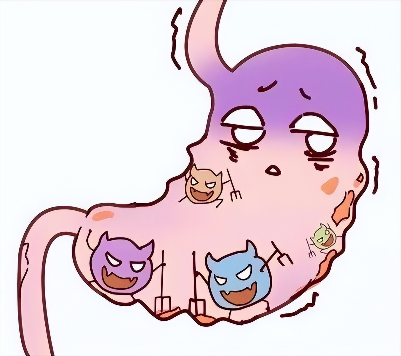 肠胃不舒服的图片卡通图片