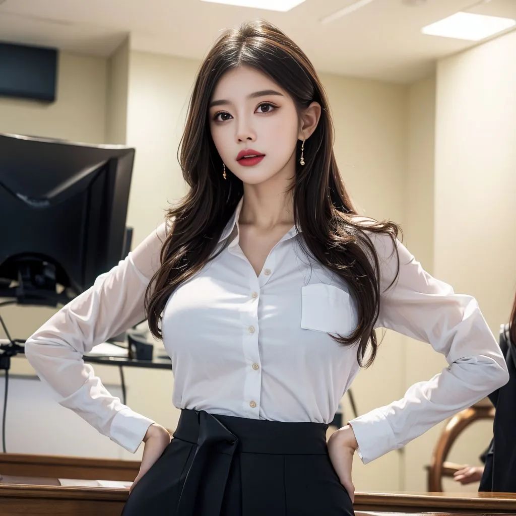 成熟白领气质美女,展现了女性的时尚品味和职场自信